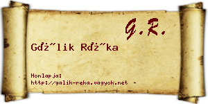 Gálik Réka névjegykártya
